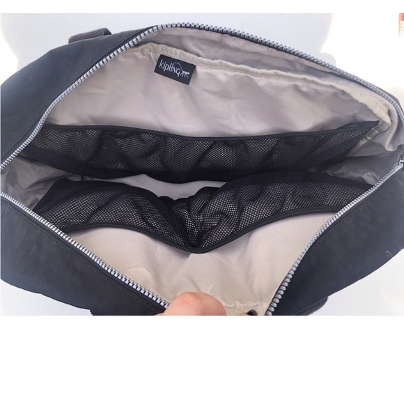 Kipling Large Black Tote Shoulder Duffel Bag w/ Travel Organizer & Monkey Charm - Picture 8 of 16